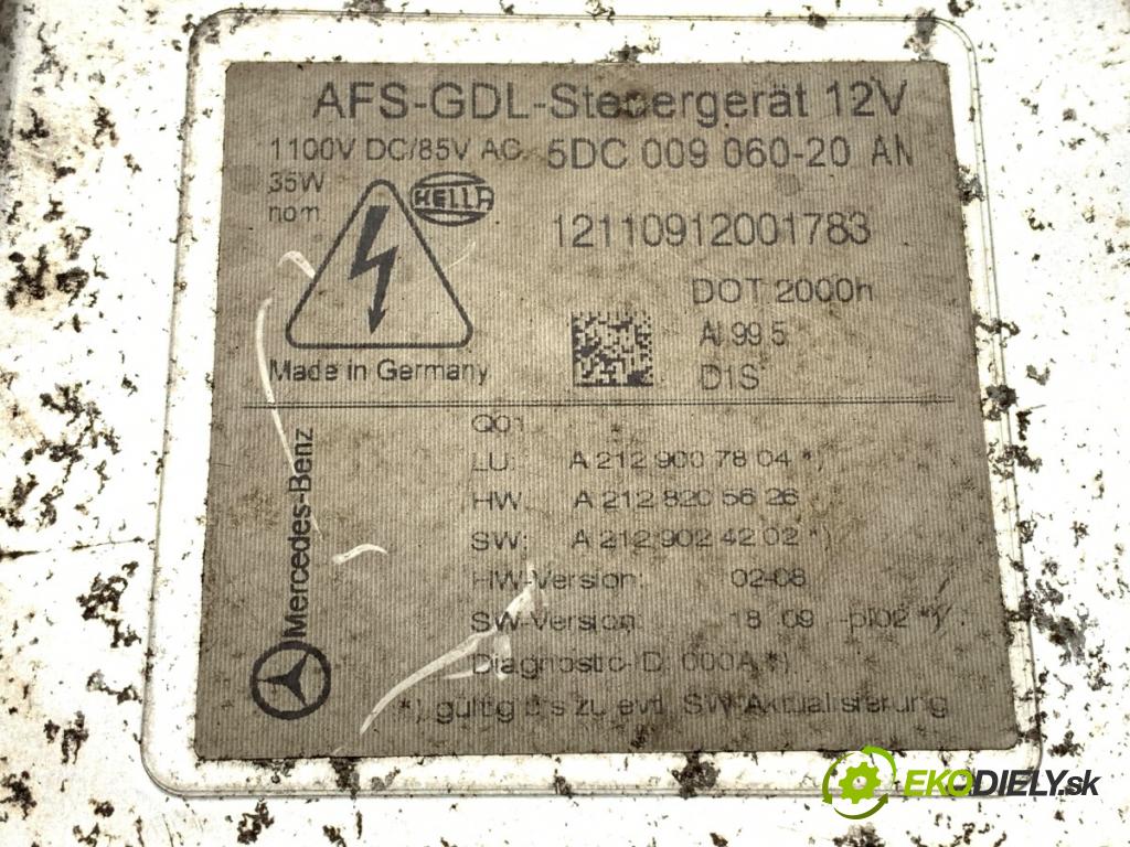MERCEDES-BENZ W212 sedan 2012 150 kW E 250 CDI / BlueTEC (212.003, 212.004) 2143 Menič XENON A2129007804 (Riadiaca jednotka xenónu)