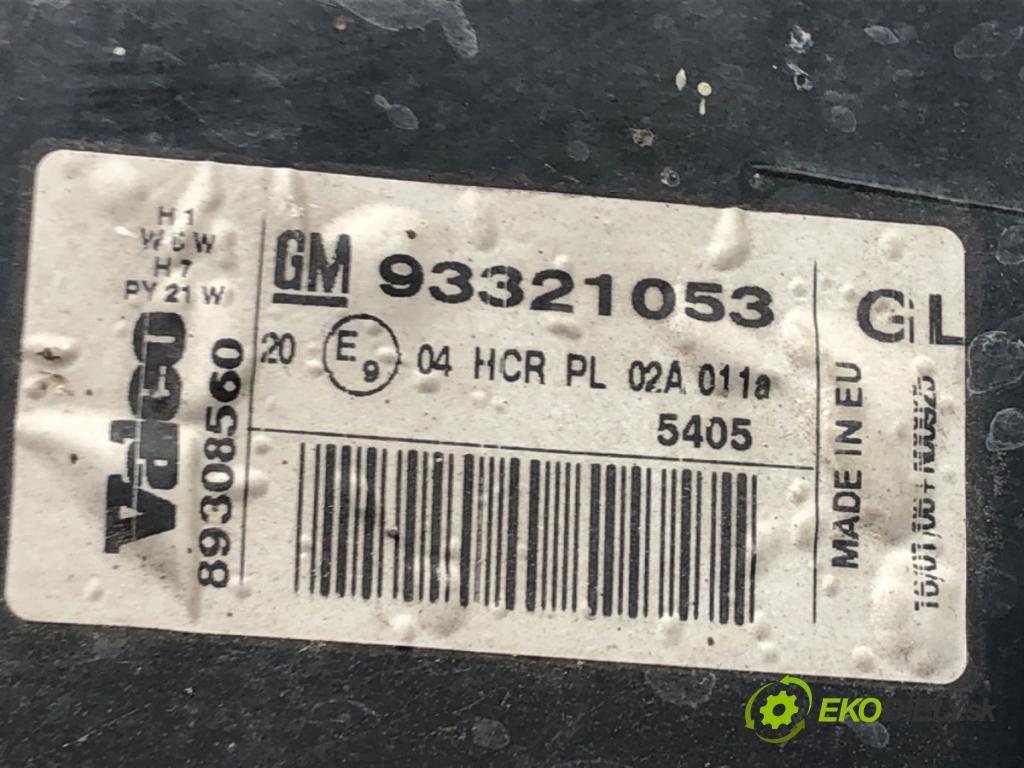OPEL MERIVA A nadwozie wielkoprzestrzenne (MPV) 2006 74 kW 1.7 CDTI (E75) 1686 světlomet pravý přední část 93321053