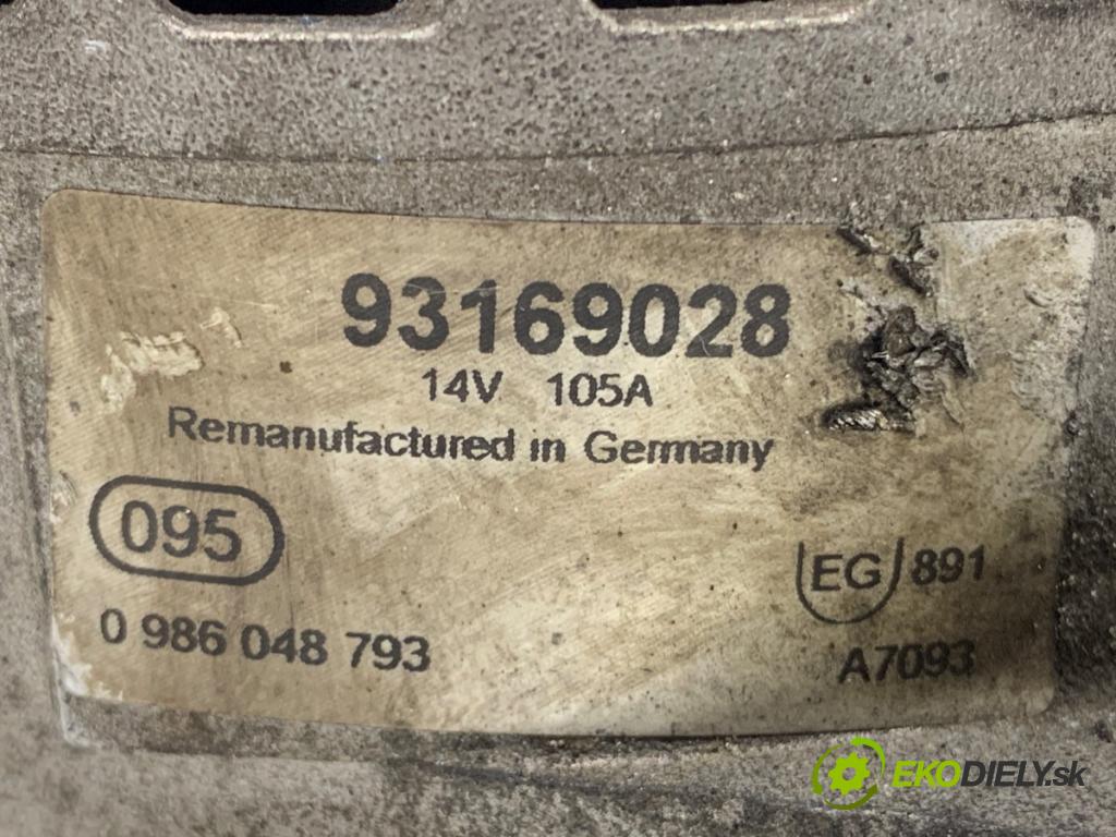 OPEL SIGNUM liftback 2006 110 kW 1.9 CDTI (F48) 1910 Alternátor 0986048793 (Alternátor)