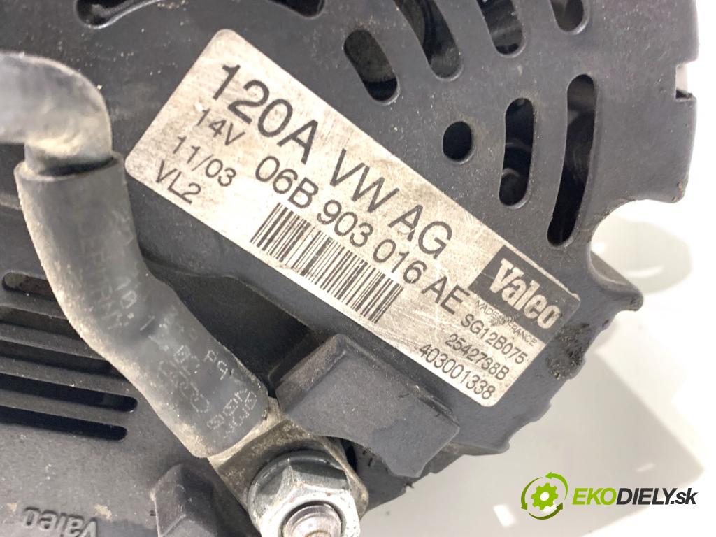 AUDI A4 B6 Kombi 2003 75 kW 1.6 1595 Alternátor 06B903016AE (Alternátor)