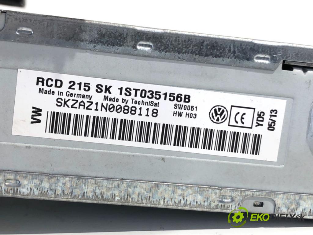 SKODA CITIGO liftback 2013 44 kW 1.0 999 RADIO 1ST035156B (Audio zariadenie)