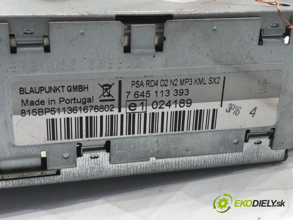 PEUGEOT 407 sedan 2004 100 kW 2.0 (6DRFNB, 6DRFNE) 1997 RADIO 9660647677 (Audio zariadenie)