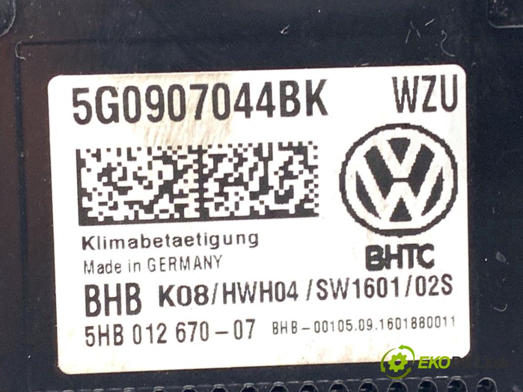 VW GOLF VII liftback 2016 81 kW 1.6 TDI 1598 Panel ovládania kúrenia 5G0907044BK (Prepínacie páčky pod volantom)