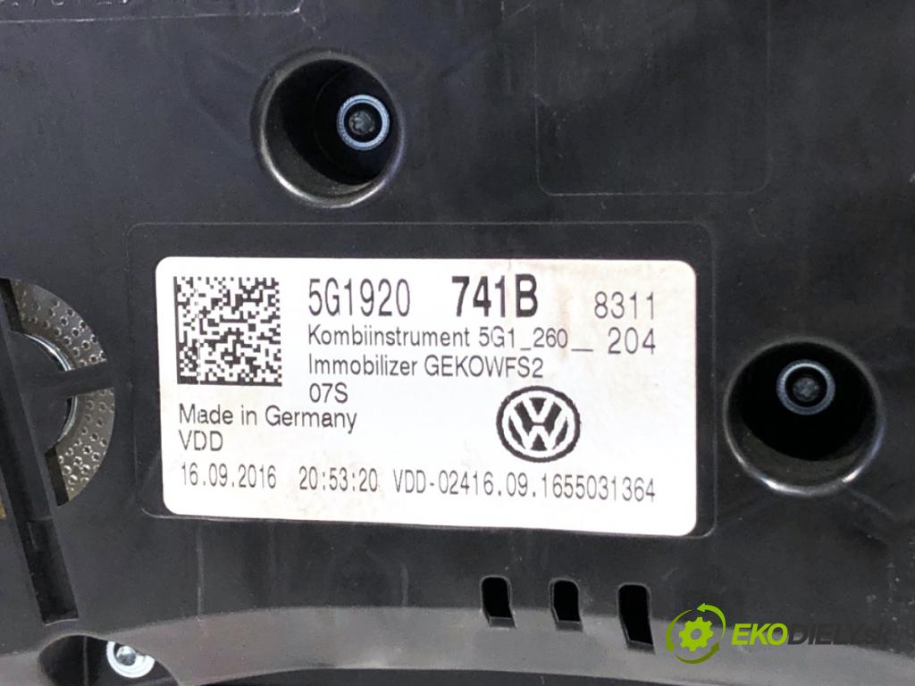 VW GOLF VII liftback 2016 81 kW 1.6 TDI 1598 Prístrojovka 5G1920741B (Prístrojová doska)