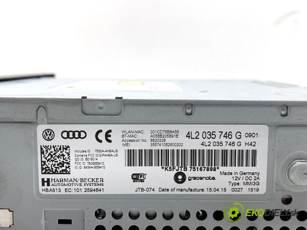 AUDI Q7 4L SUV 2015 200 kW 3.0 TFSI quattro 2995 RADIO 4L2035746G (Audio zariadenie)