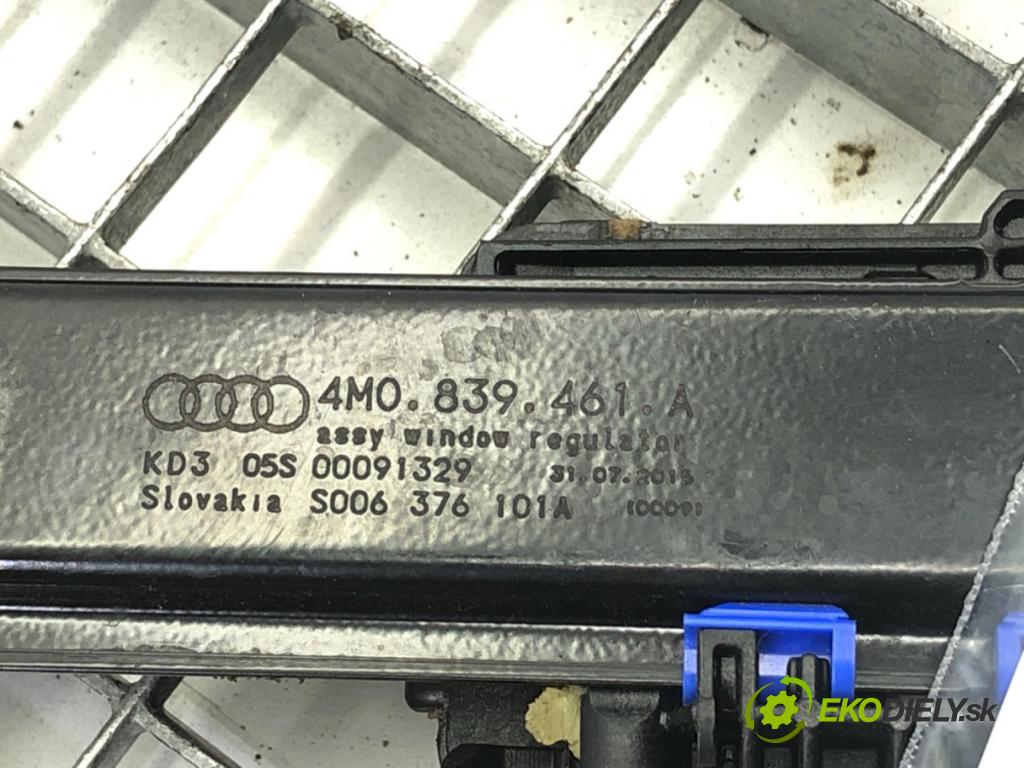 AUDI Q7 4M SUV 2015 200 kW 3.0 TDI quattro 2967 mechanismus okna levý zadní část 4M0839461A