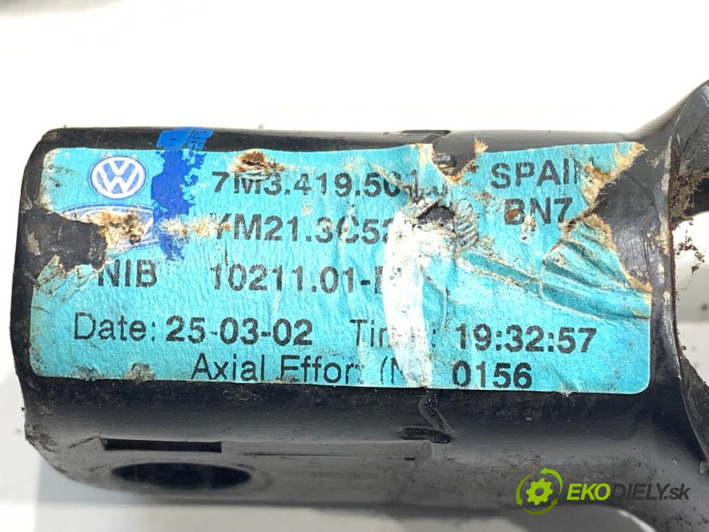 VW SHARAN nadwozie wielkoprzestrzenne (MPV) 2002 85 kW 1.9 TDI 1896 Hriadeľ, tyč volantu 7M3419501J (Tyč riadenia (volantu))