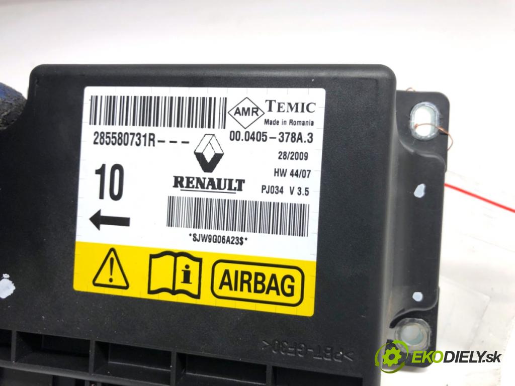 RENAULT SCENIC III nadwozie wielkoprzestrzenne (MPV) 2009 96 kW 1.4 16V (JZ0F, JZ1V) 1397 senzor airbag 285580731R (Snímač)