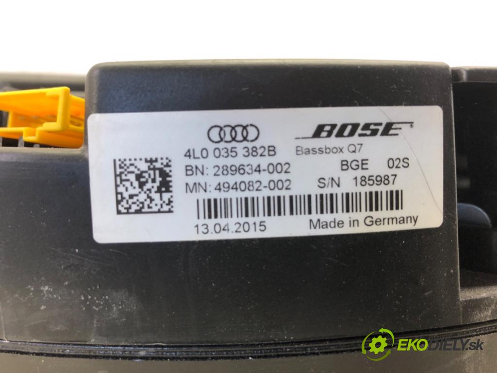 AUDI Q7 4L SUV 2015 200 kW 3.0 TFSI quattro 2995 subwoofer 4L0035382B (Audio zariadenie)