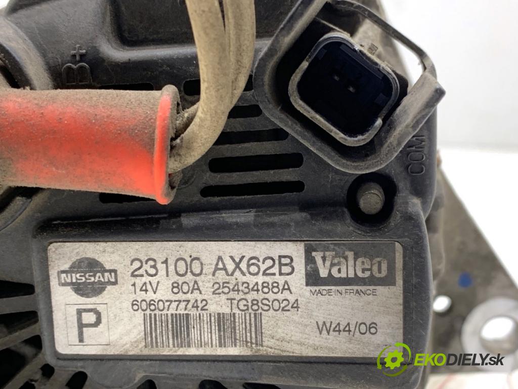 NISSAN NOTE E11 nadwozie wielkoprzestrzenne (MPV) 2006 65 kW 1.4 1386 Alternátor 23100-AX62B (Alternátor)