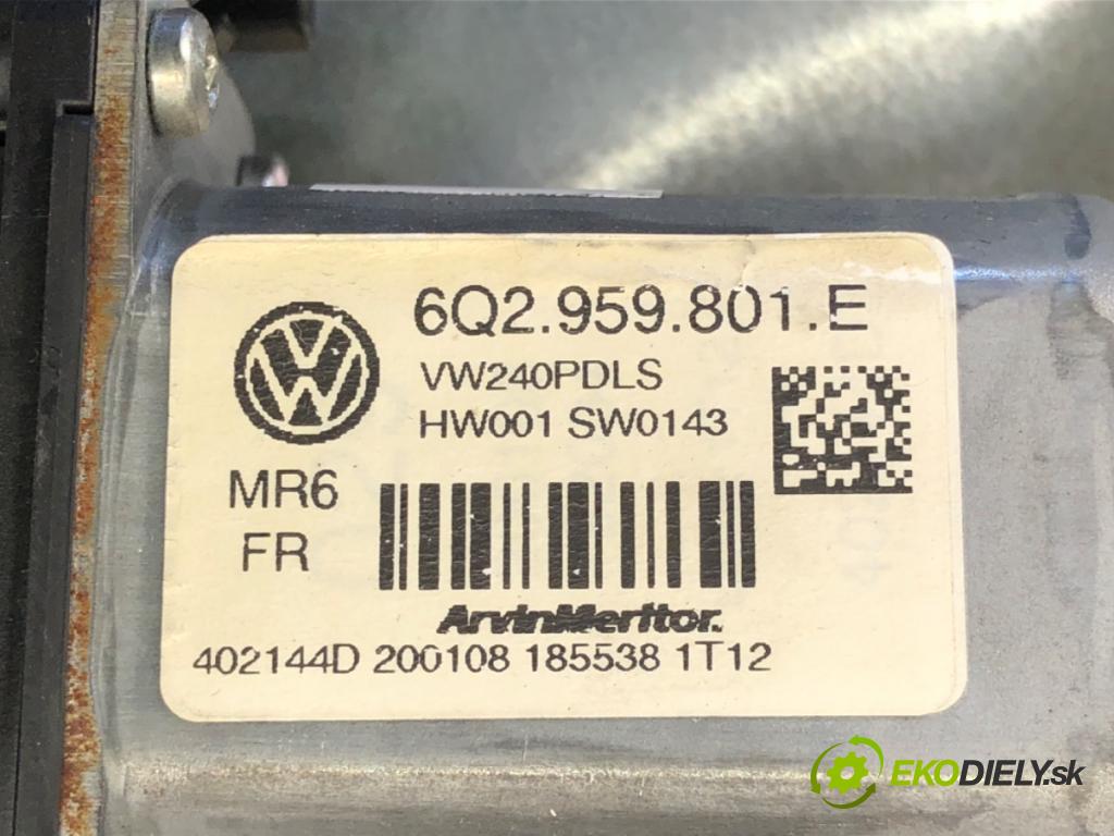 VW POLO IV 9N liftback 2008 51 kW 1.4 TDI 1422 mechanismus okna pravý přední část 6Q2959801E