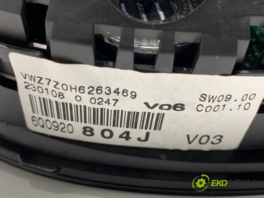 VW POLO IV 9N liftback 2008 51 kW 1.4 TDI 1422 Prístrojovka 6Q0920804J (Prístrojová doska)