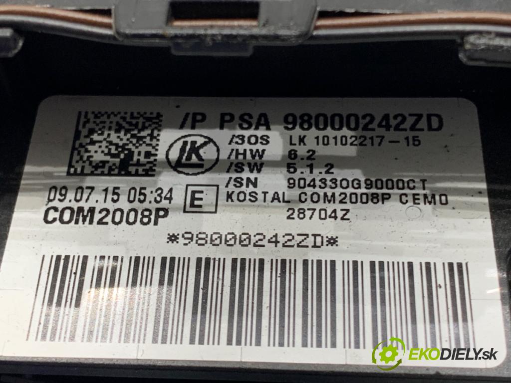 PEUGEOT 508 SW I Kombi 2015 133 kW 2.0 BlueHDi 180 1997 Prepínač kombinovaný 98000242ZD (Prepínacie páčky pod volantom)