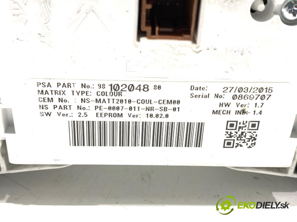 PEUGEOT 508 SW I Kombi 2015 133 kW 2.0 BlueHDi 180 1997 Prístrojovka 9810078280 (Prístrojová doska)