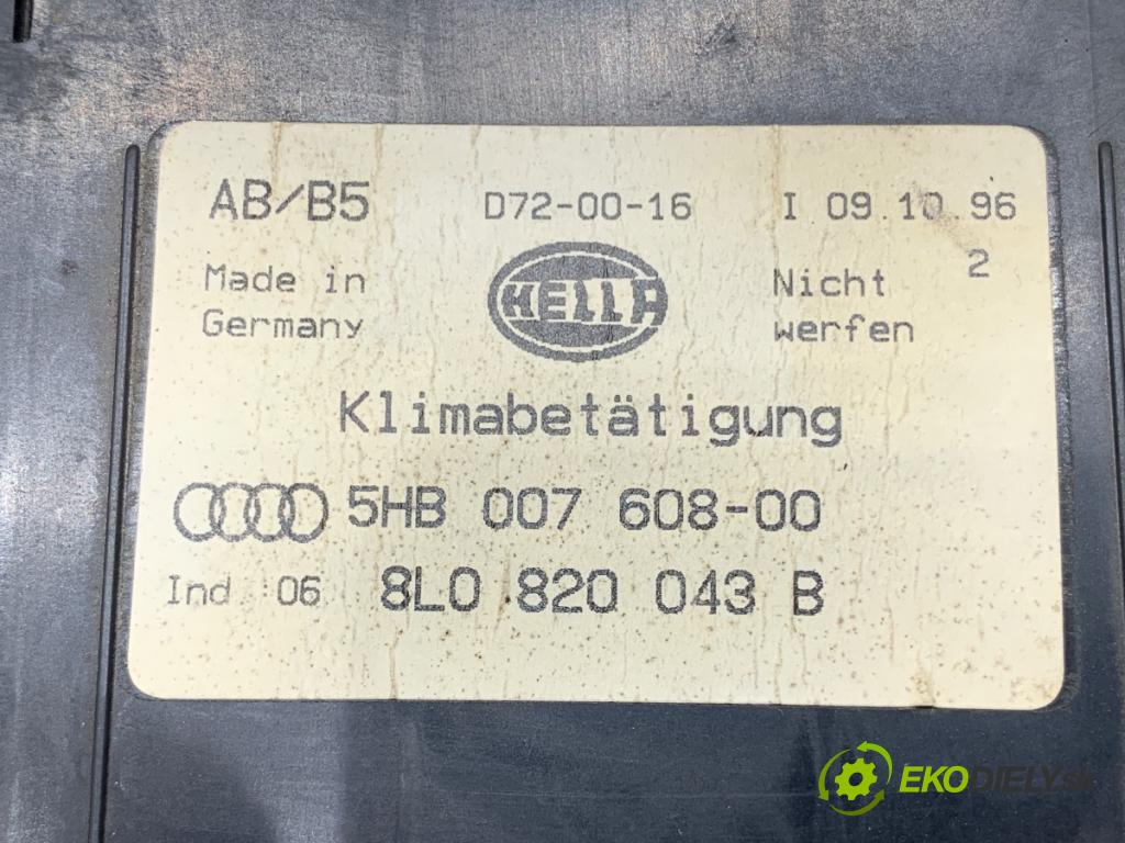 AUDI A4 B5 Kombi 1997 81 kW 1.9 TDI quattro 1896 Panel ovládania kúrenia 8L0820043B (Prepínacie páčky pod volantom)