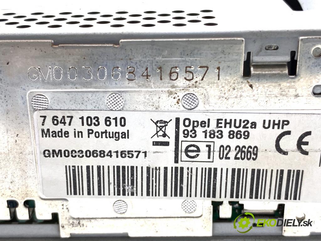 OPEL ASTRA H liftback 2005 74 kW 1.7 CDTI (L48) 1686 RADIO 93183869 (Audio zariadenie)