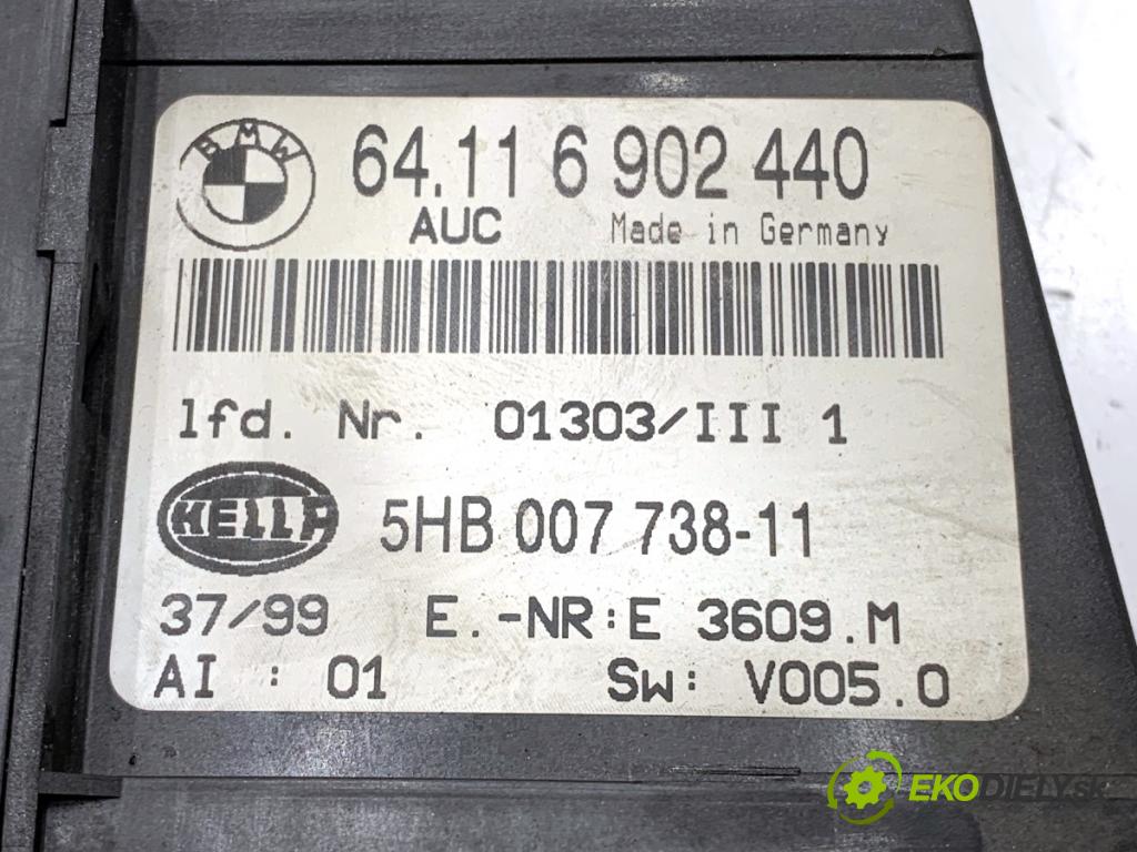 BMW E46 sedan 2000 100 kW 320 d 1951 Panel ovládania kúrenia 6902440 (Prepínacie páčky pod volantom)