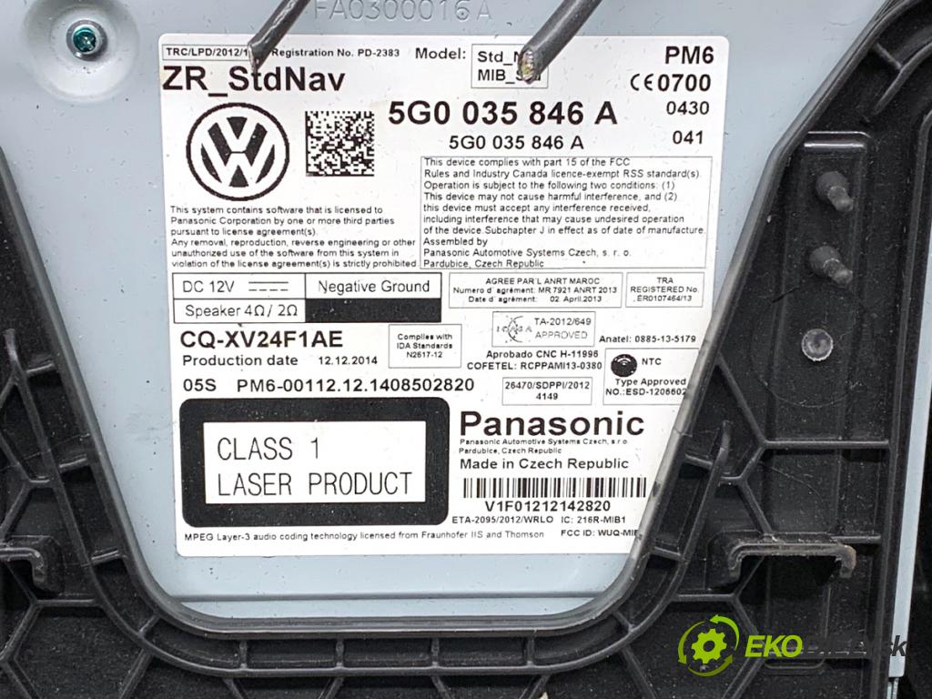 VW GOLF VII liftback 2014 110 kW 2.0 TDI 1968 Priehradka, kastlík spolujazdca Navigácia 5G0035846A