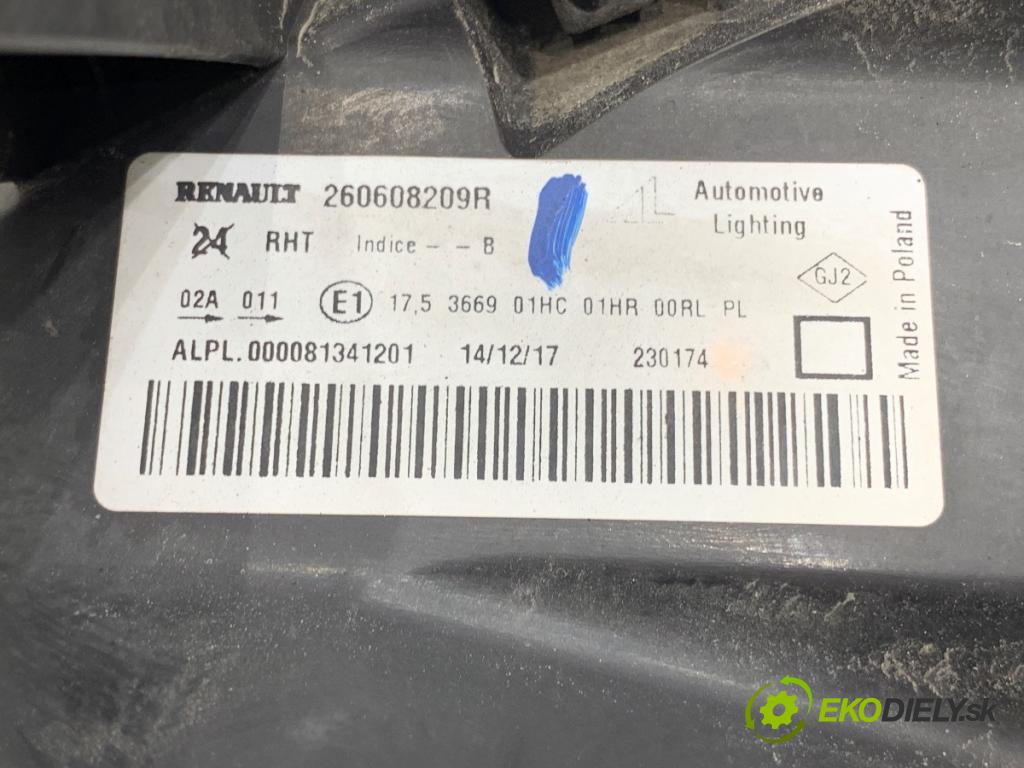 DACIA DUSTER SUV 2017 84 kW 1.6 SCe 115 1598 světlomet levý přední část 260608209R