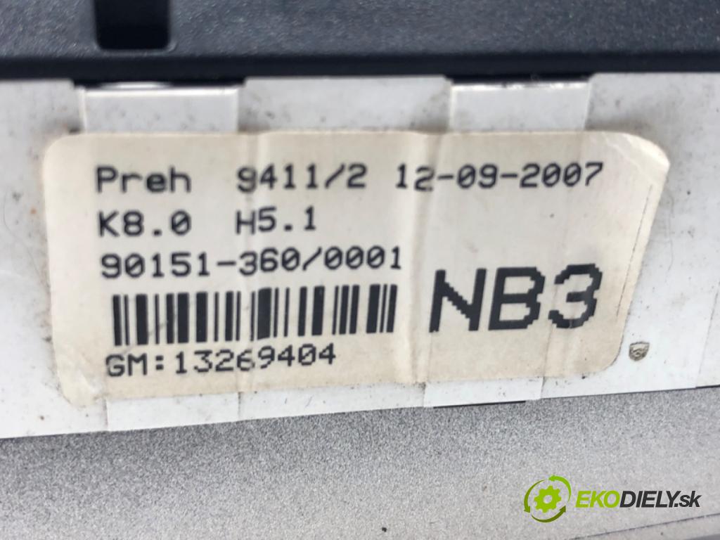 OPEL ASTRA H kabriolet 2007 85 kW 1.6 (L67) 1598 Panel ovládania kúrenia 13269404 (Prepínacie páčky pod volantom)