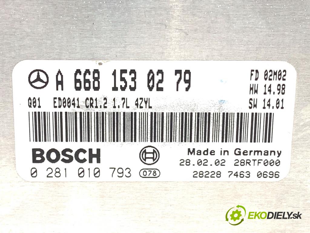 MERCEDES-BENZ W168 liftback 2002 70 kW A 170 CDI (168.009, 168.109) 1689 riadiaca jednotka Motor A6681530279 (Riadiaca jednotka)