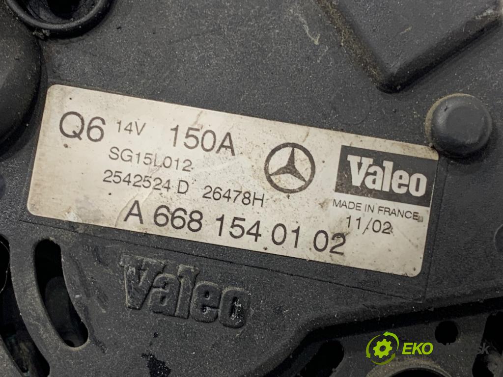 MERCEDES-BENZ W168 liftback 2002 70 kW A 170 CDI (168.009, 168.109) 1689 Alternátor A6681540102 (Alternátor)