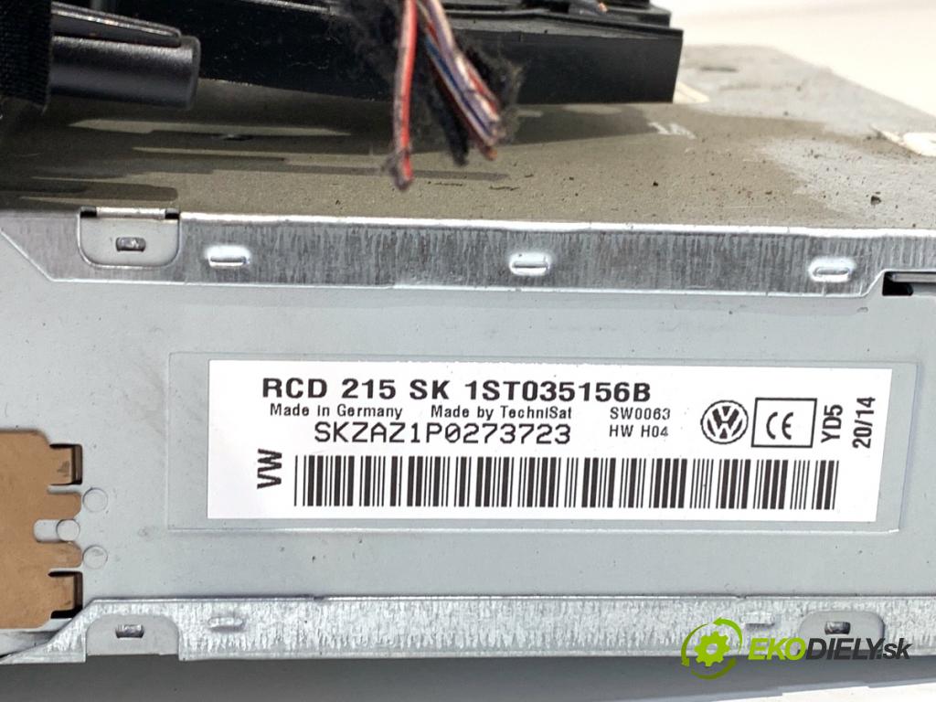 SKODA CITIGO liftback 2014 44 kW 1.0 999 RADIO 1ST035156B 1ST820045N (Audio zařízení)