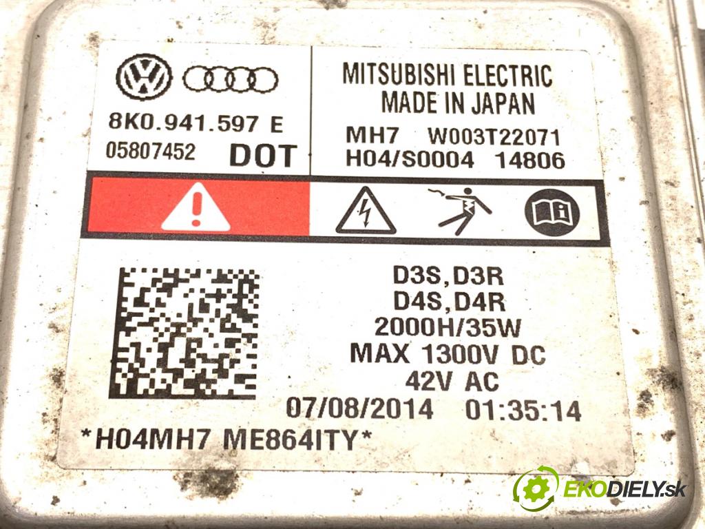 VW GOLF VII Kombi 2014 110 kW 2.0 TDI 1968 měnič XENON 8K0941597E (Měniče)