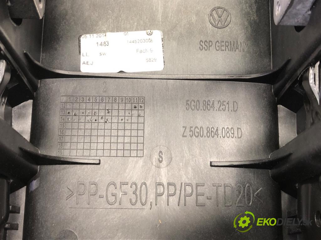 VW GOLF VII Kombi 2014 110 kW 2.0 TDI 1968 Lakťová opierka 5G0864251D (Lakťová opierka)