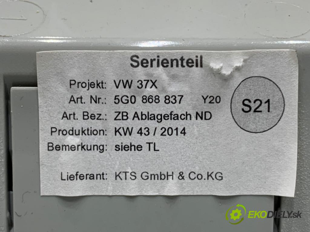 VW GOLF VII Kombi 2014 110 kW 2.0 TDI 1968 Priehradka, kastlík na skla 5G0868837
