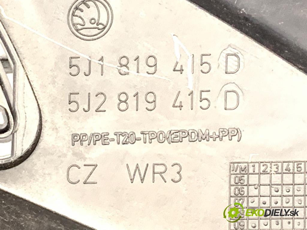 SKODA ROOMSTER nadwozie wielkoprzestrzenne (MPV) 2010 51 kW 1.2 1198 Torpédo, plast pod čelné okno 5J1819415D (Torpédo (plast pod čelným sklom))