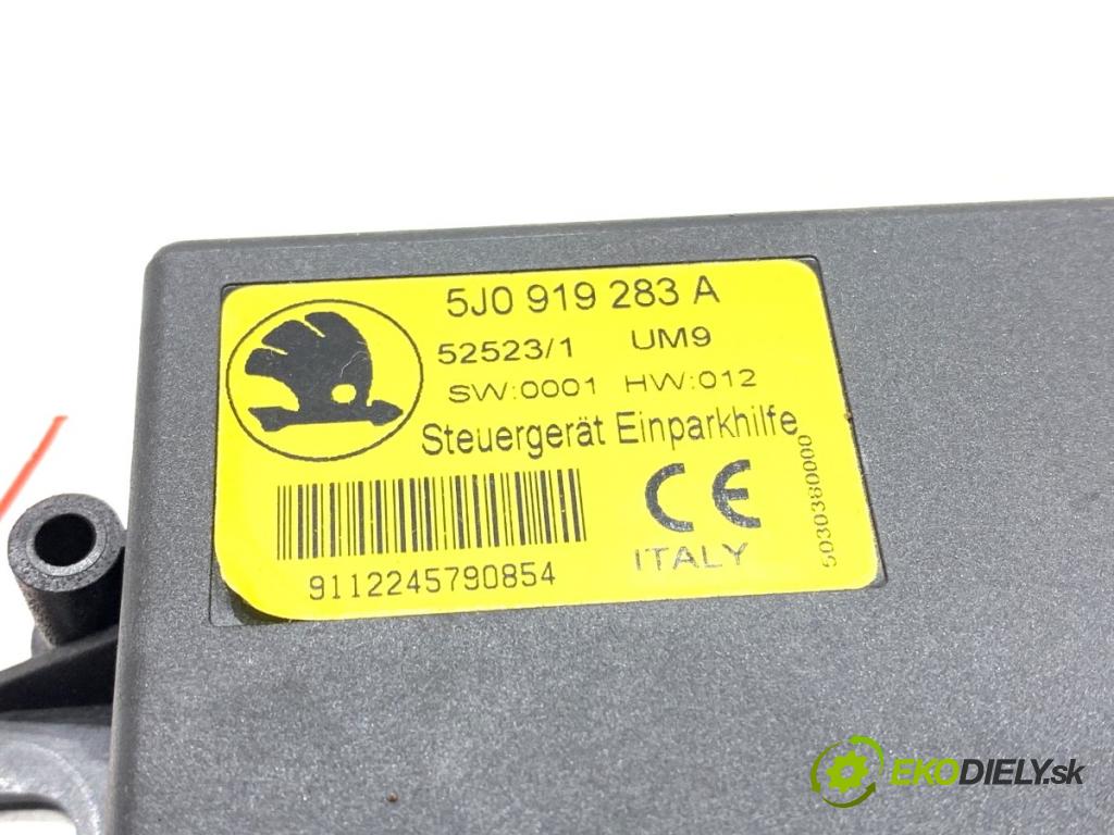 SKODA ROOMSTER nadwozie wielkoprzestrzenne (MPV) 2010 51 kW 1.2 1198 Modul PDC 5J0919283A (Riadiaca jednotka ostatné)