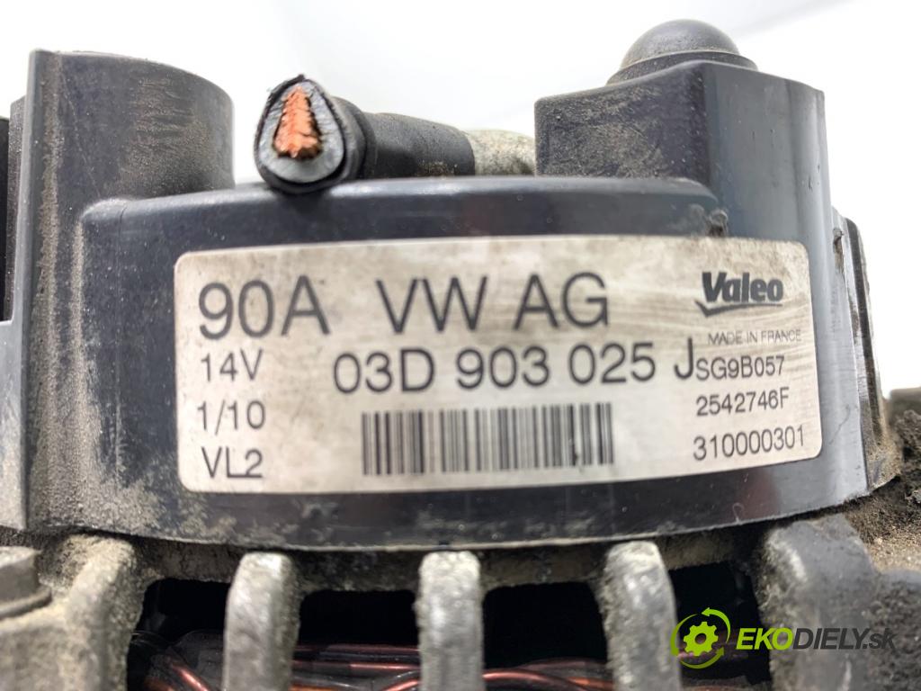 SKODA ROOMSTER nadwozie wielkoprzestrzenne (MPV) 2010 51 kW 1.2 1198 Alternátor 03D903025J (Alternátor)