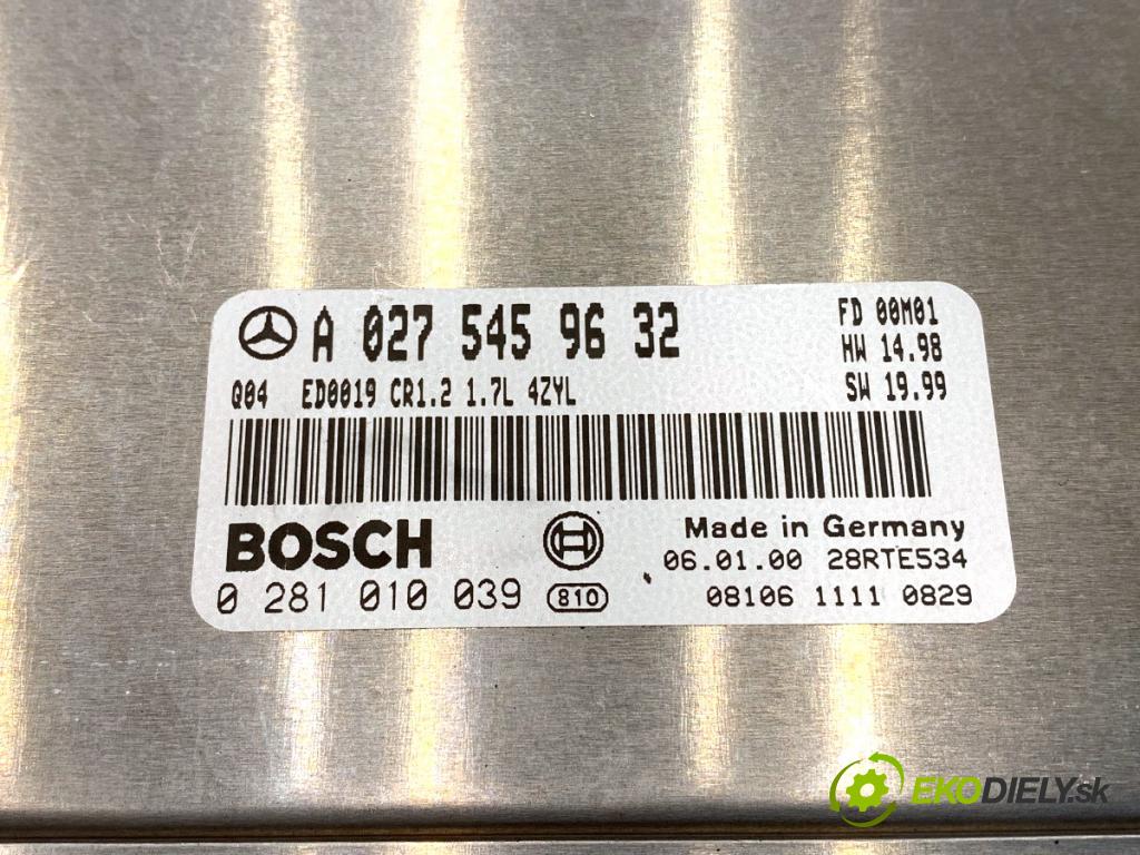 MERCEDES-BENZ W168 liftback 2000 66 kW A 170 CDI (168.008) 1689 riadiaca jednotka Motor A0275459632 (Riadiaca jednotka)
