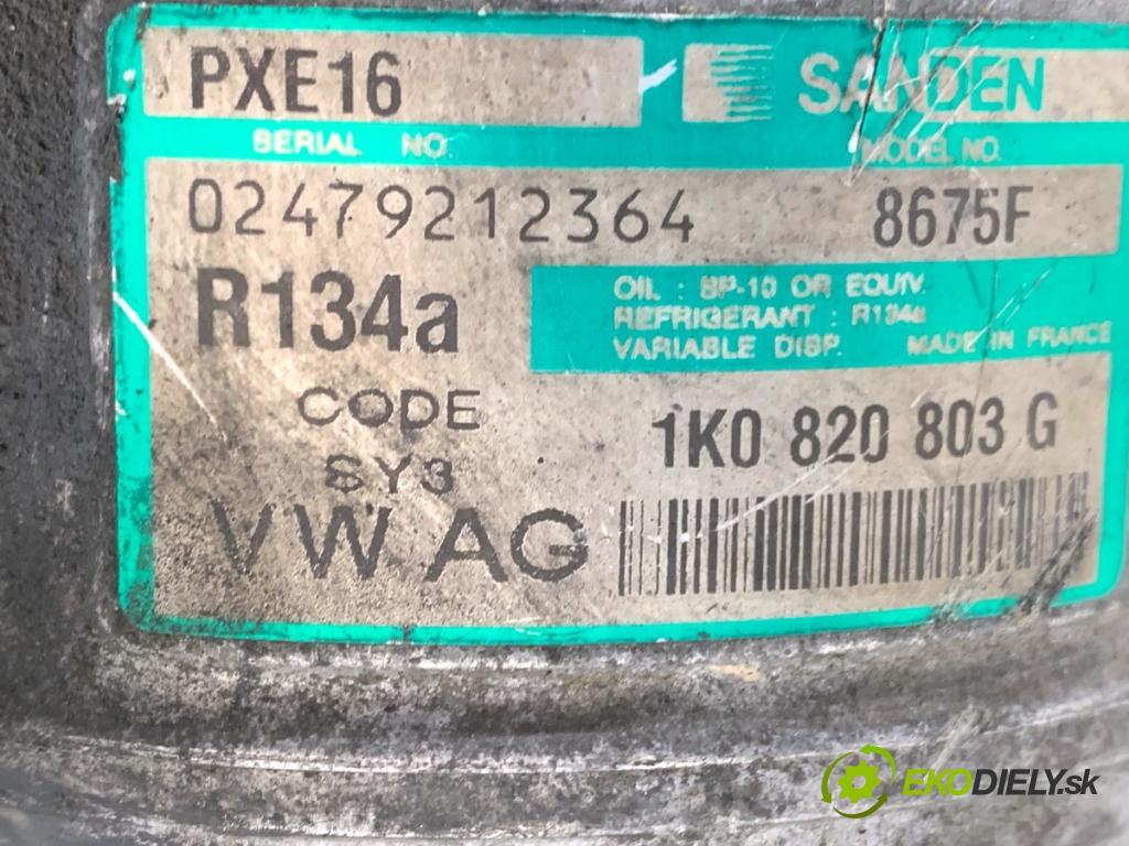 VW TOURAN nadwozie wielkoprzestrzenne (MPV) 2004 74 kW 1.9 TDI 1896 Kompresor klimatizácie 1K0820803G (Kompresor klimatizácie)