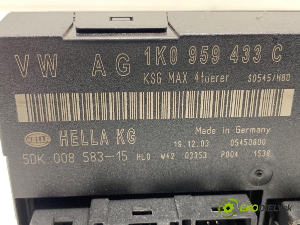 VW TOURAN nadwozie wielkoprzestrzenne (MPV) 2004 103 kW 2.0 TDI 16V 1968 Modul komfortu 1K0959433C (Modul komfortu)