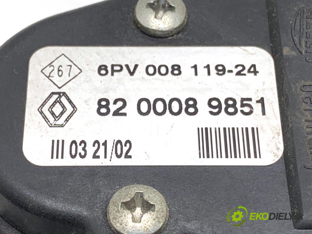 RENAULT KANGOO nadwozie wielkoprzestrzenne (MPV) 2002 70 kW 1.6 16V 4x4 (KC0P, KC0S, KC0L) 1598 Potenciometer plynu 8200089851 (Potenciometer plynového pedálu)