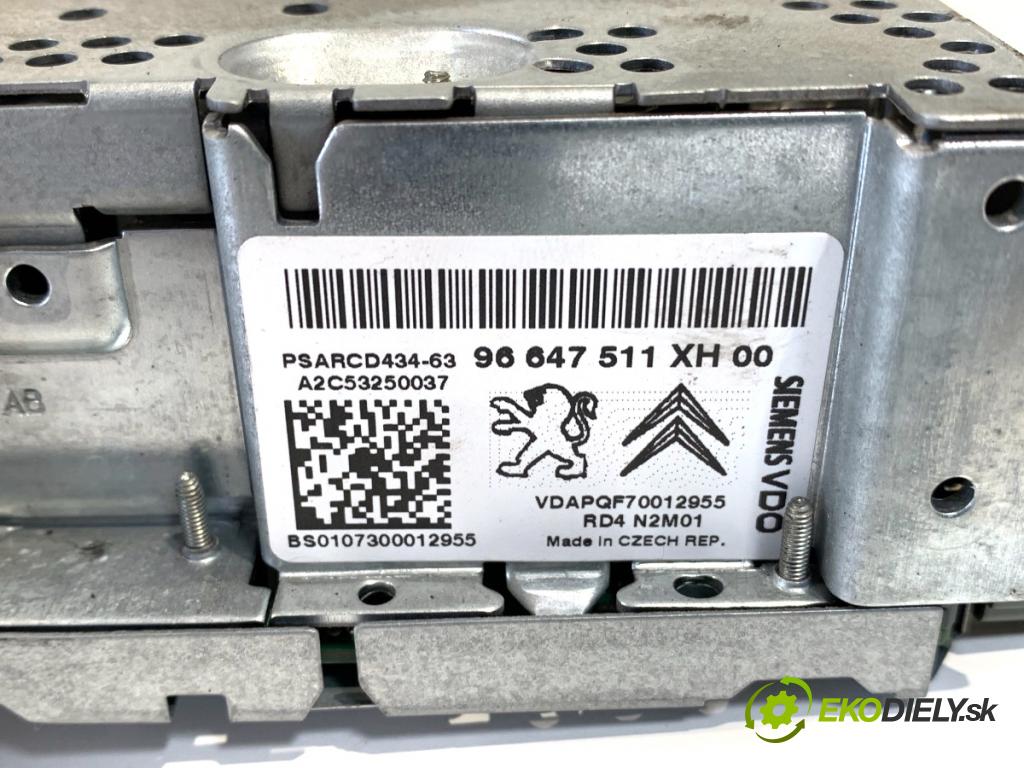 PEUGEOT 308 I liftback 2007 88 kW 1.6 16V 1598 RADIO 96647511XH (Audio zariadenie)