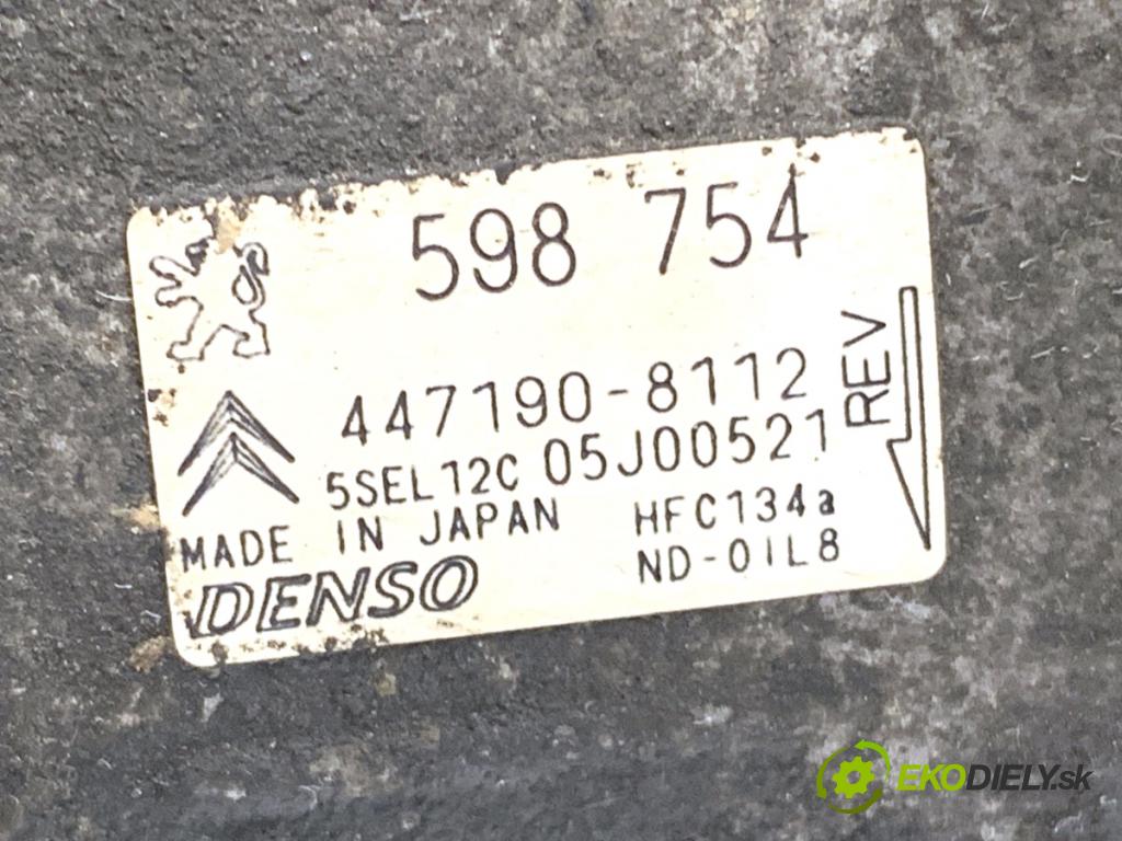 PEUGEOT 308 I liftback 2007 88 kW 1.6 16V 1598 Kompresor klimatizácie 447190-8112 (Kompresor klimatizácie)
