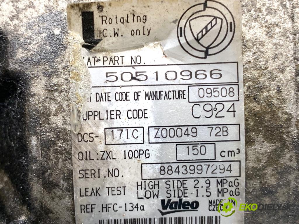 ALFA ROMEO 159 sedan 2008 110 kW 1.9 JTDM 16V (939AXC1B, 939AXC12) 1910 Kompresor klimatizácie 50510966 (Kompresor klimatizácie)