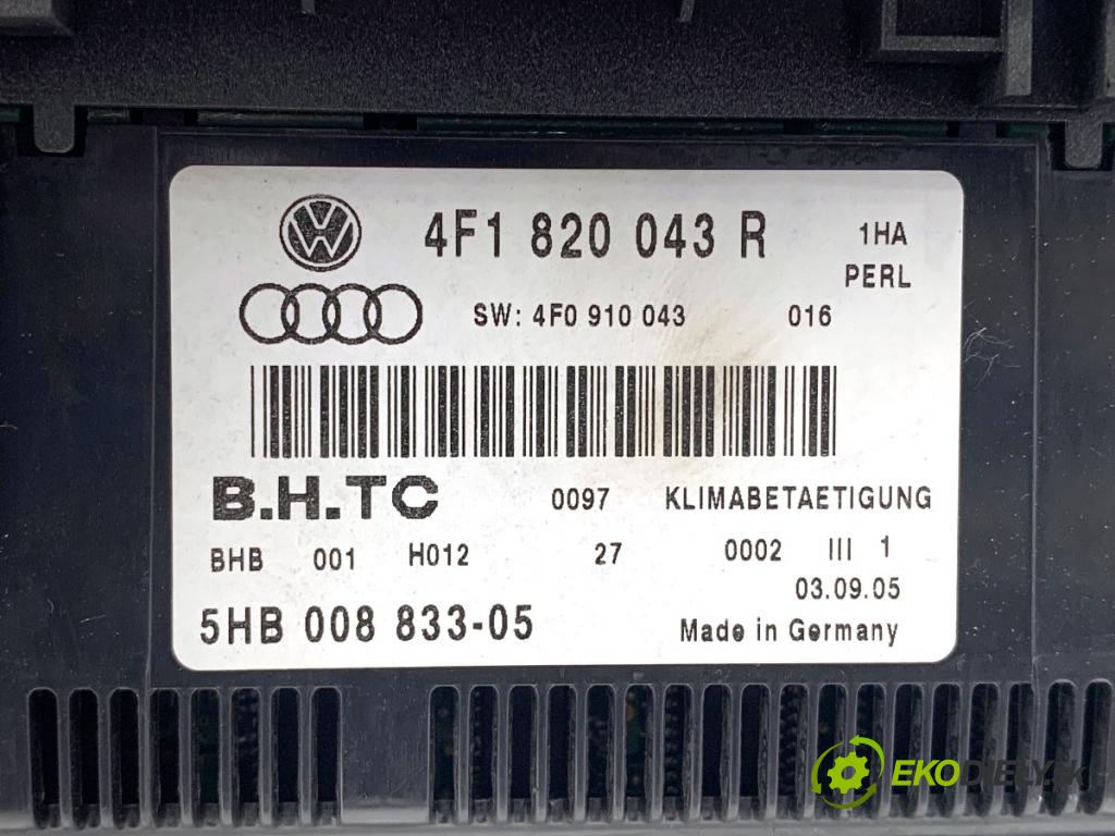 AUDI A6 C6 sedan 2005 132 kW 2.7 TDI quattro 2698 Panel ovládania kúrenia 4F1820043R (Prepínacie páčky pod volantom)
