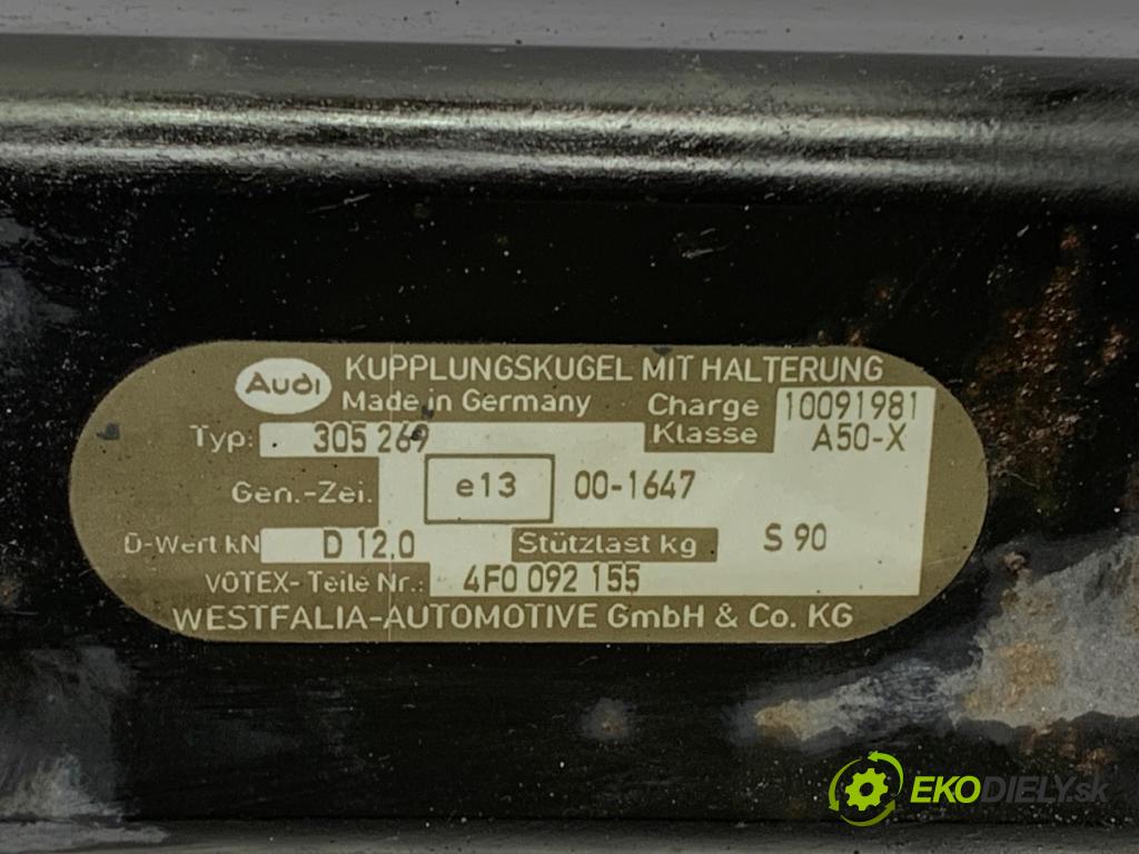 AUDI A6 C6 sedan 2005 132 kW 2.7 TDI quattro 2698 Hák tažné zařízení 4F0092155 (Tažná zařízení)