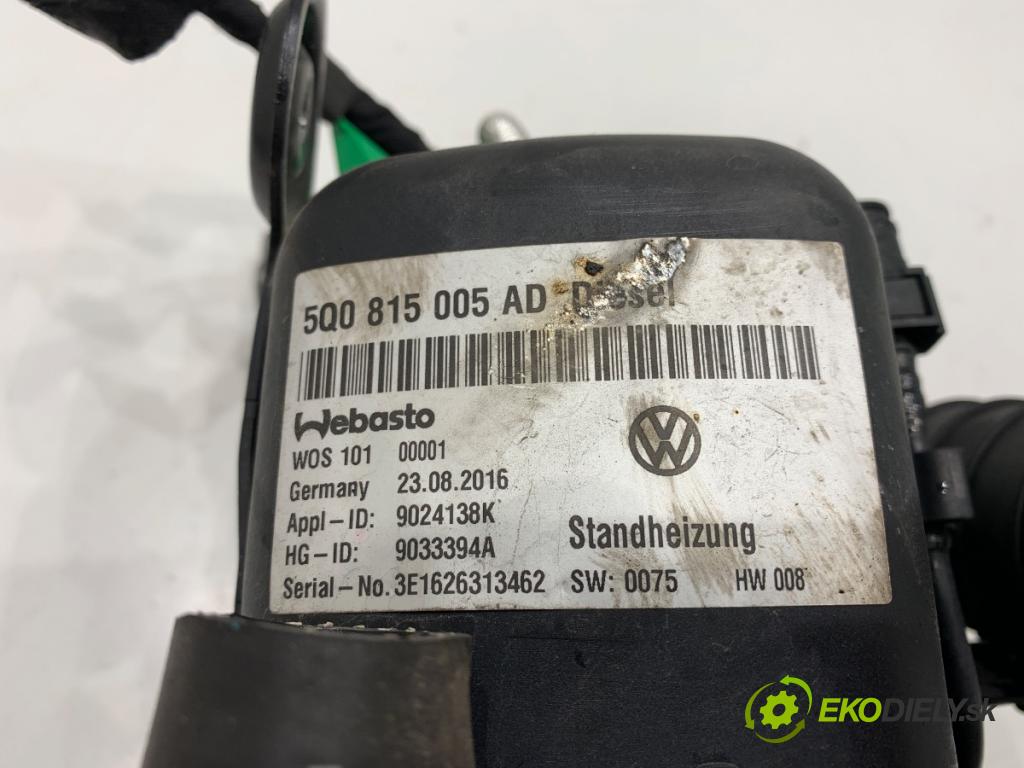 VW GOLF VII liftback 2016 81 kW 1.6 TDI 1598 Webasto 5Q0815005AD (Webasto (nezávislé kúrenie))