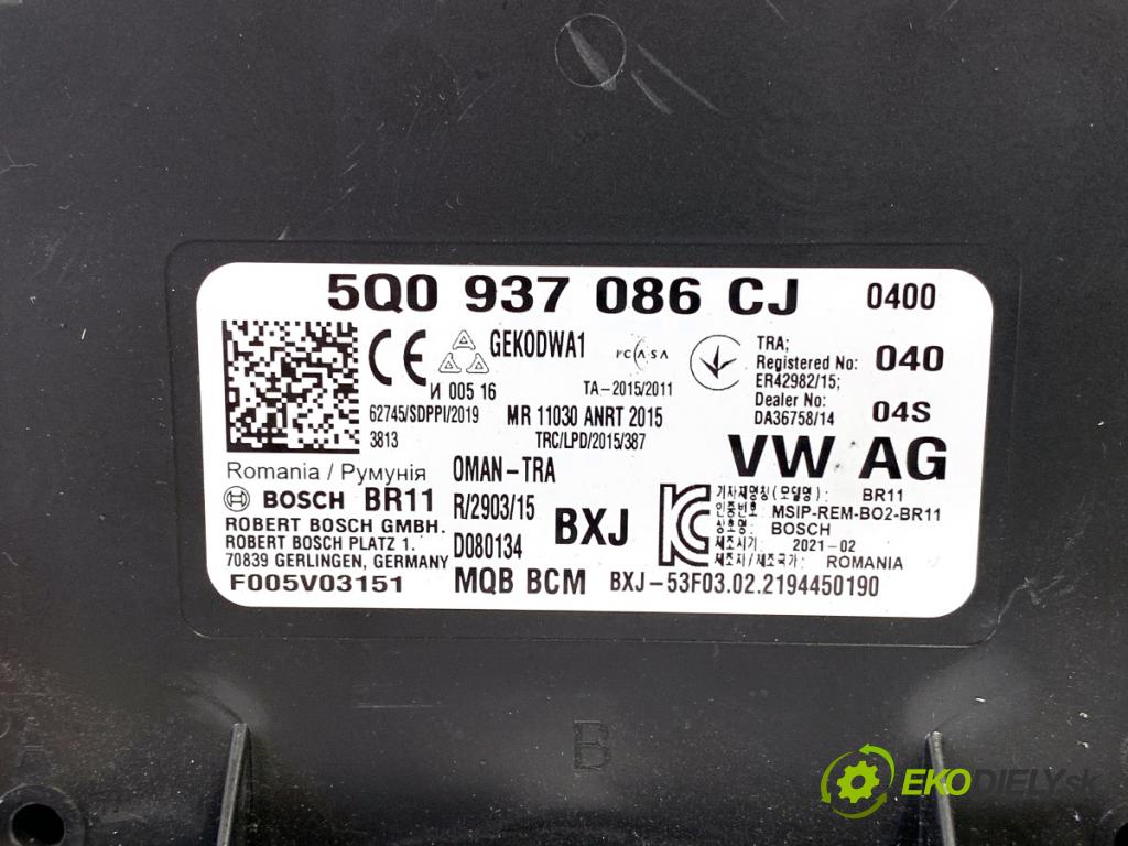 VW TOURAN nadwozie wielkoprzestrzenne (MPV) 2021 110 kW 1.5 TSI 1495 Modul komfortu 5Q0937086CJ (Modul komfortu)