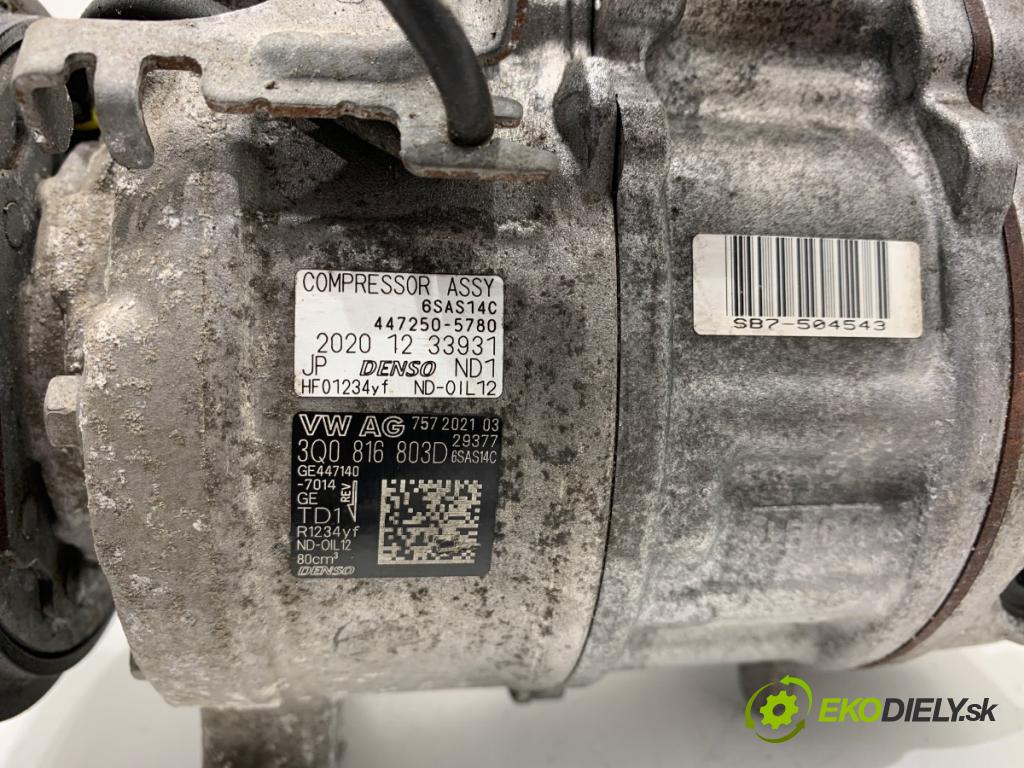 VW TOURAN nadwozie wielkoprzestrzenne (MPV) 2021 110 kW 1.5 TSI 1495 Kompresor klimatizácie 3Q0816803D (Kompresor klimatizácie)