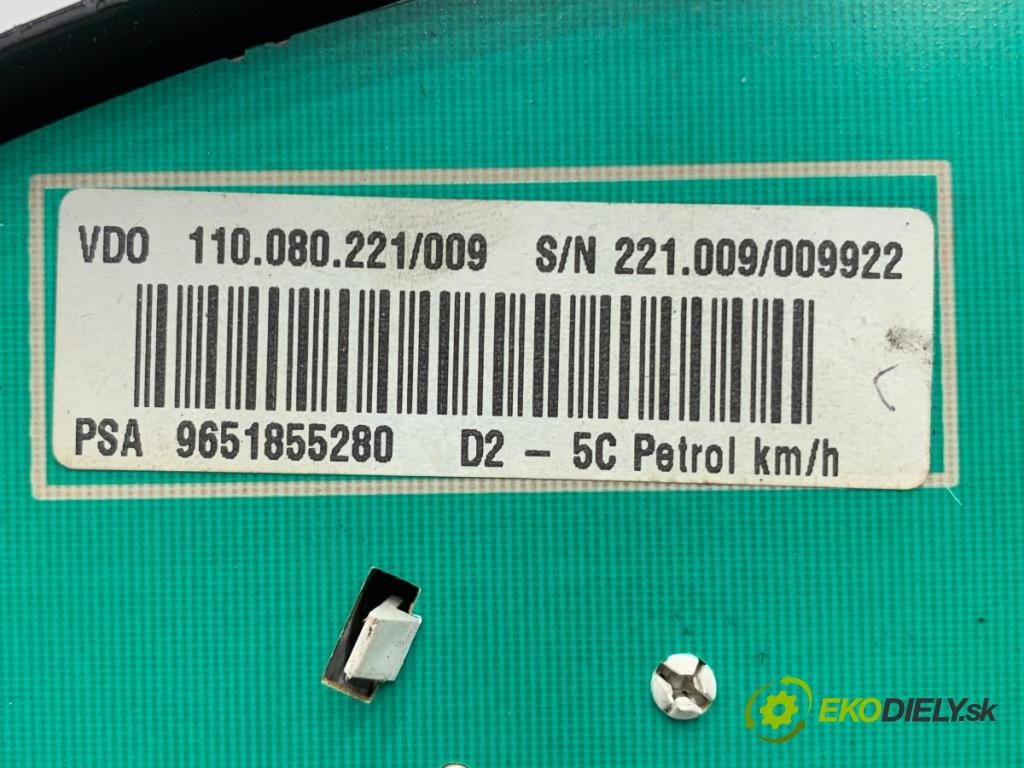 PEUGEOT 407 sedan 2004 85 kW 1.8 (6D6FZB) 1749 Prístrojovka 9651855280 (Prístrojová doska)