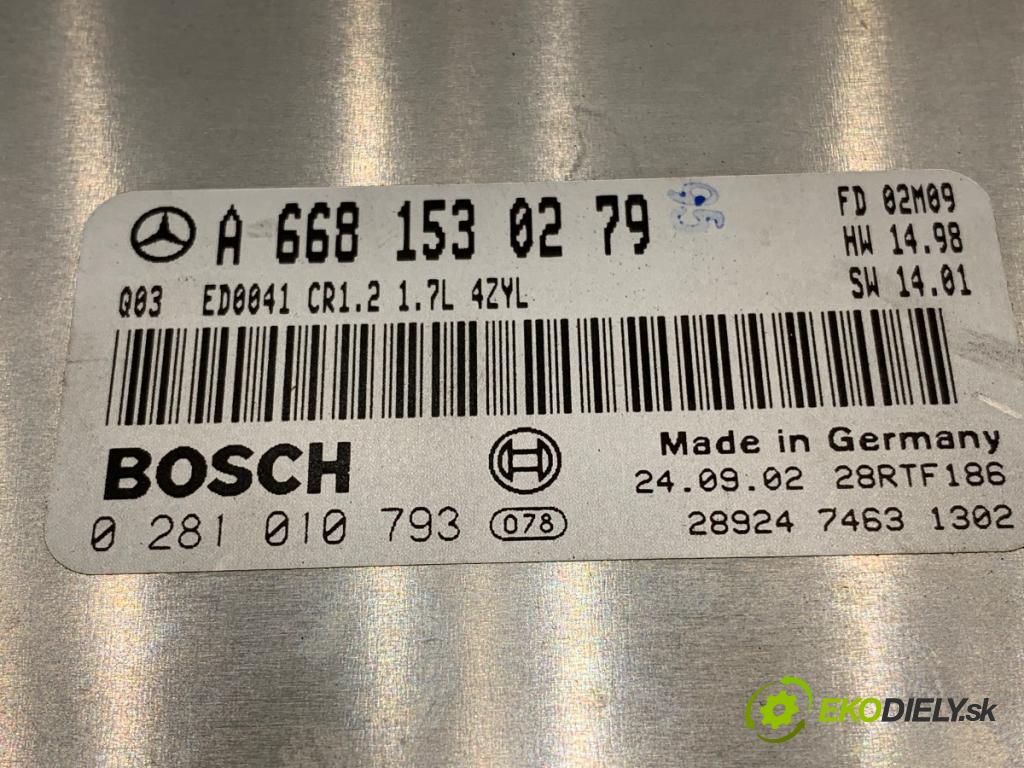 MERCEDES-BENZ W168 liftback 2002 66 kW A 170 CDI (168.008) 1689 riadiaca jednotka Motor A6681530279 (Riadiaca jednotka)