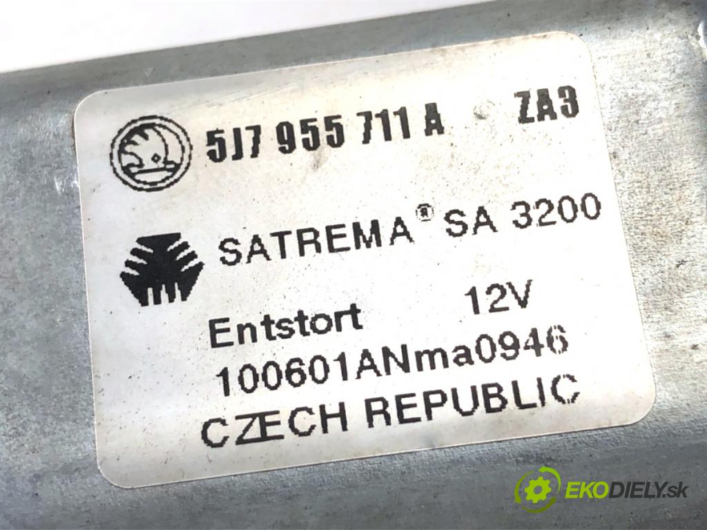 SKODA FABIA II liftback 2010 44 kW 1.2 1198 motor stěračů zadní část 5J7955711A