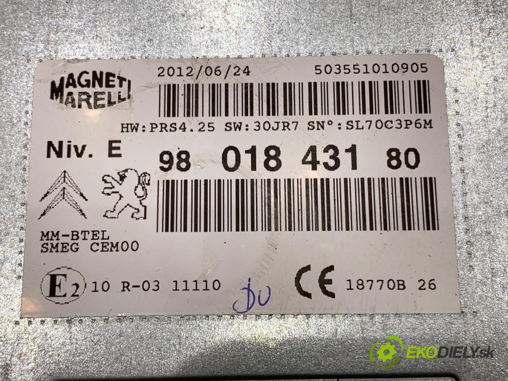 PEUGEOT 208 I liftback 2012 68 kW 1.6 HDi 1560 RADIO Navigácia 9801843180 (Audio zariadenie)