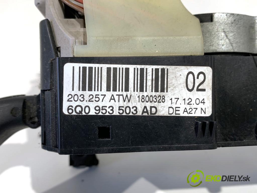 SEAT IBIZA III liftback 2005 47 kW 1.2 1198 Prepínač kombinovaný 6Q0953503AD (Prepínacie páčky pod volantom)